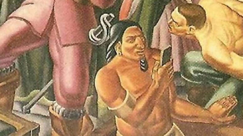 السفر عبر الزمن؟ لماذا يوجد رجل بهاتف محمول في لوحة من عام 1937؟